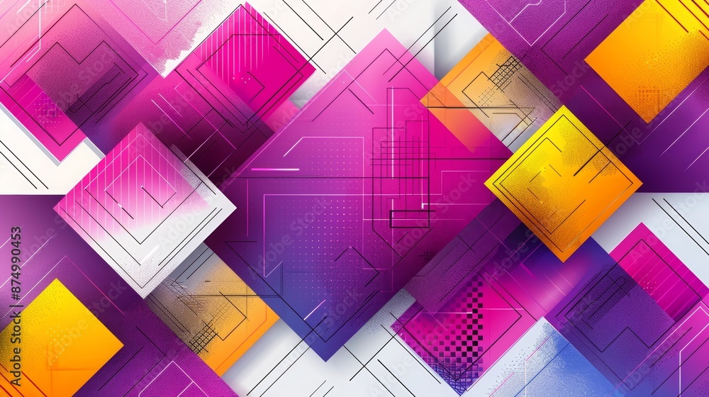 Poster colorful geometric shape background, abstract background with the colorful and geometric shape with 