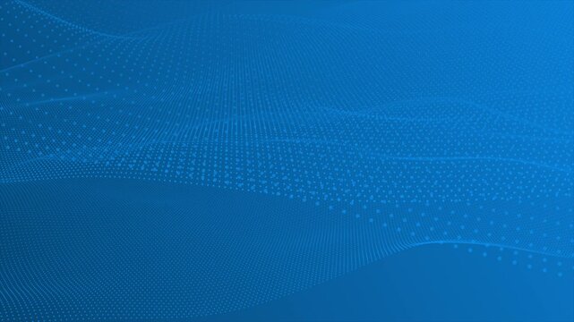 Royal blue color circular dots forming wave pattern geometrical futuristic background