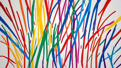 Set of colorful brush strokes, lines, hand painted design elements. Textures, backgrounds for text. Rough grunge edges.