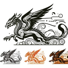 Dragon cartoon mascot vector illustration
