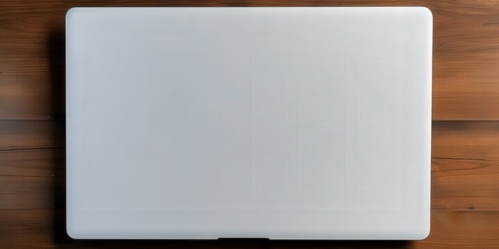Minimalist silver macbook on a wooden table