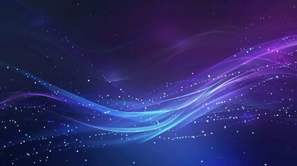 Obraz premium Abstract Purple and Blue Swirls with Glowing Particles