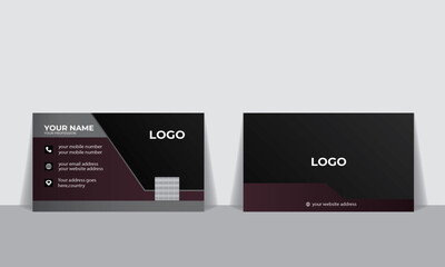 Simple stylist modern creative business card with brown and black gradient. business card, vector illustrator