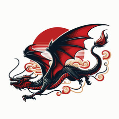 Dragon cartoon mascot vector illustration
