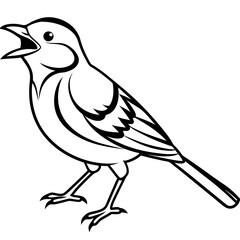 bird with a branch vector illustration
