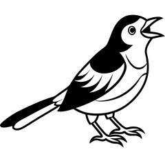 bird with a branch vector illustration