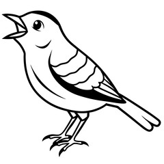 bird with a branch vector illustration