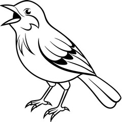 bird with a branch vector illustration