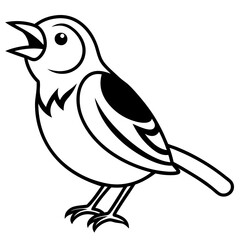 bird with a branch vector illustration