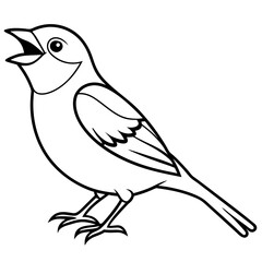 bird with a branch vector illustration