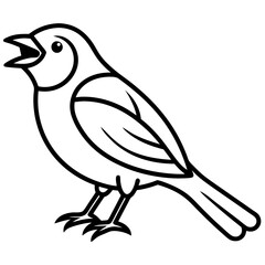 bird with a branch vector illustration