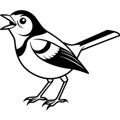 bird with a branch vector illustration
