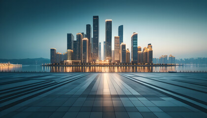 Obraz premium Futuristic Skyline: A Glimpse into Urban Innovation