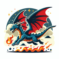 Dragon cartoon mascot vector illustration
