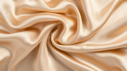 Fototapeta premium Elegant beige silk fabric texture for luxurious designs. Perfect for satin backgrounds.