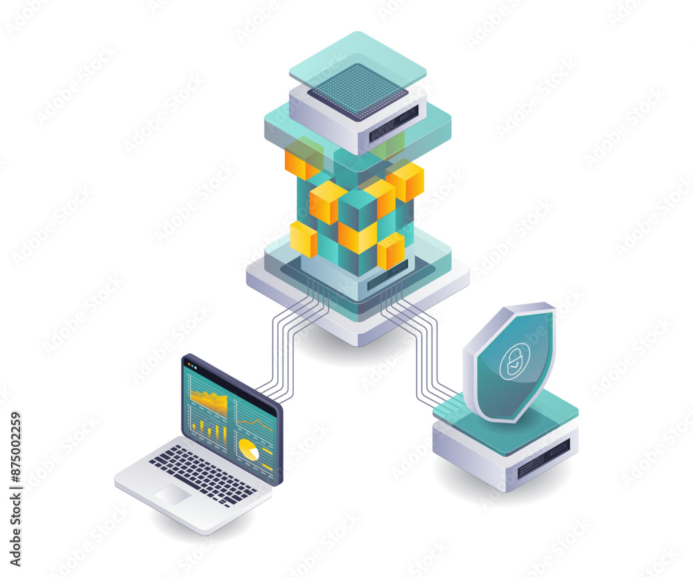 Leinwandbilder security analysis of blockchain server technology