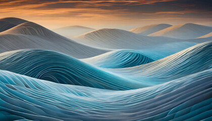curvy waves background. Generative AI.