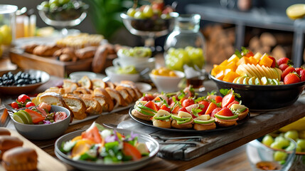 High-Resolution Image of a Beautifully Styled Brunch Spread