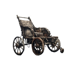 Fototapeta premium Old carriage isolate on transparent png. 