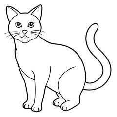 black and white cat vector illustration 