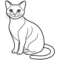 black and white cat vector illustration 