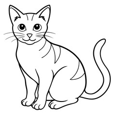 black and white cat vector illustration 