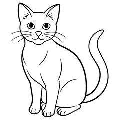 black and white cat vector illustration 