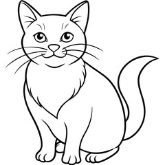 black and white cat vector illustration 