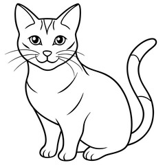 black and white cat vector illustration 