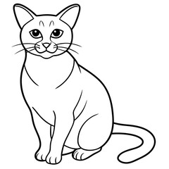 black and white cat vector illustration 