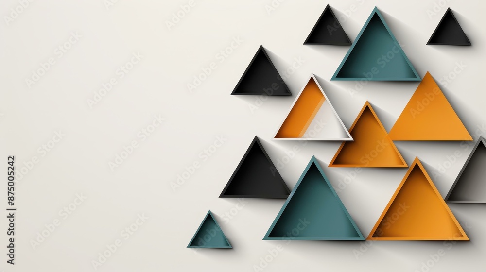 Poster eyecatching triangle pattern banner design with abstract elements.