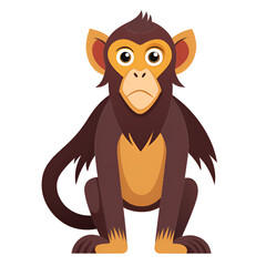 Fototapeta premium A cute cartoon monkey is positioned on a plain white background