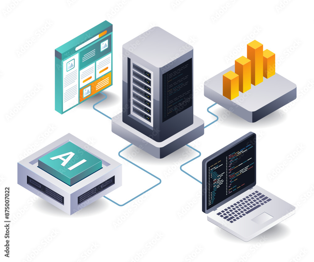 Poster Network of server technology for business web application development