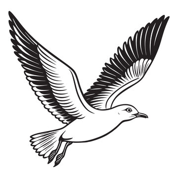 recommend clip art: seagulls silhouette vector illustration