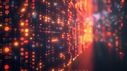 Obraz premium Abstract digital background with glowing lines and dots representing digital currency transactions