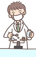 医療のイラスト - 薬剤師・医薬品調合・調剤・調剤薬局
