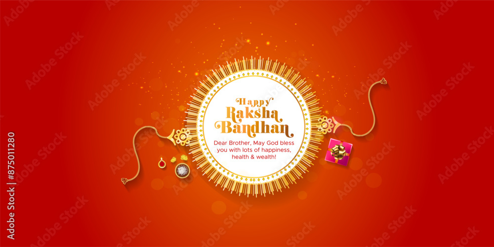 Wall mural happy rakhi, or raksha bandhan. indian festival greeting card.