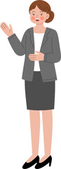 woman explaining gesture cartoon