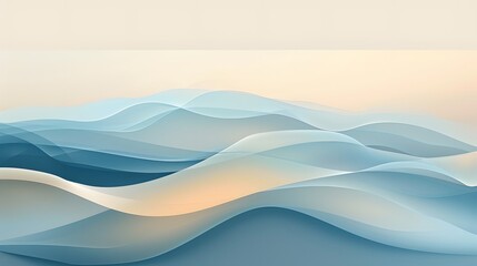 Minimalist abstract waves with a calming gradient
