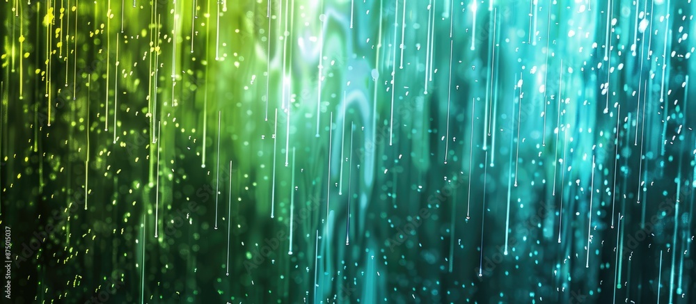 Aufkleber a mesmerizing display of blue and green light beams creating a magical atmosphere with sparkling spe