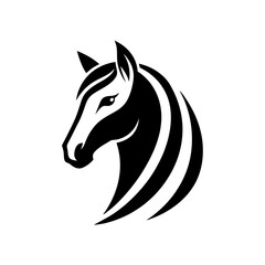 horse head  black silhouette vector design