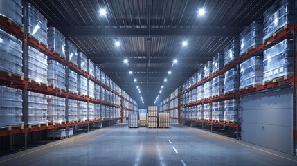 A high-tech warehouse with advanced climate control systems for temperature-sensitive goods. The logistics technology protects inventory and reduces waste.