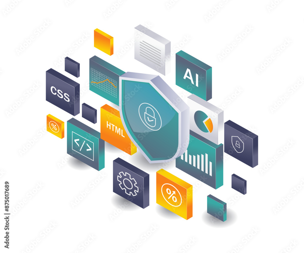 Aufkleber Data Security in Technology Applications