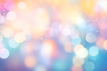 Obraz premium The image features an abstract bokeh background with soft, colorful circles of light in pastel hues. It has a dreamy, ethereal atmosphere with a gentle glow and smooth gradient transitions.