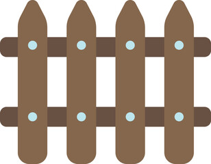 Wooden brown fence vector. Farming illustration. 