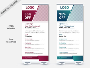 Modern business roll-up banner editable template 