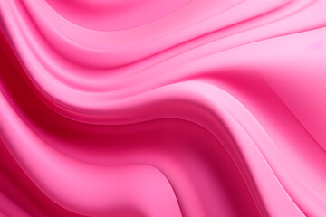 Obraz premium A 3D render of abstract pink waves with smooth, flowing curves and a glossy texture, creating a vibrant and dynamic visual effect.
