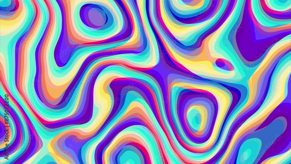 Aufkleber colorful seamless fluid art abstract background. animation. loop animation