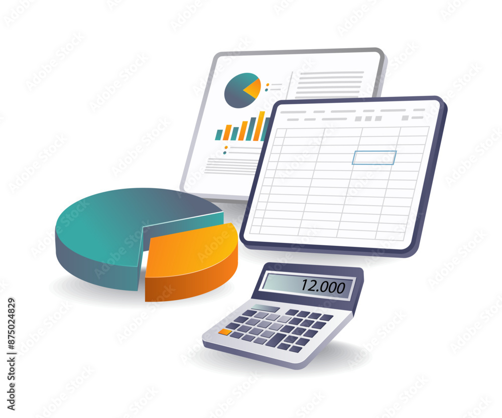 Poster calculating business technology data analysis