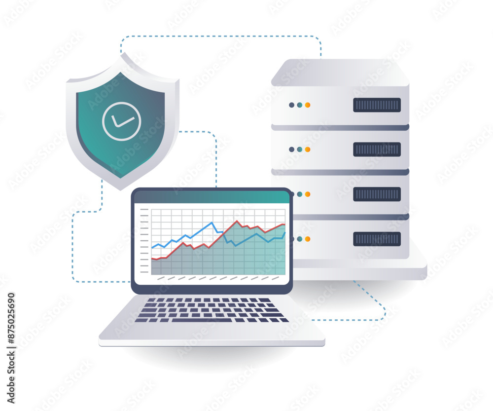 Leinwandbilder computer server data security analysis